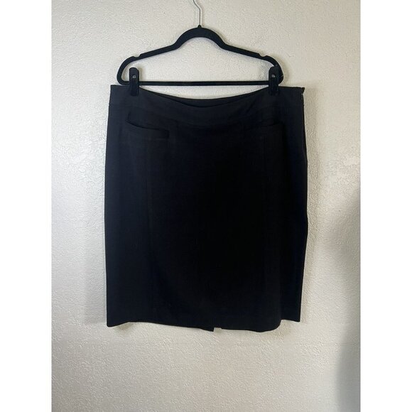 Lane Bryant Black Skirt Women 20 Plus Pull On Classic Office Career Minimalist X - Picture 2 of 9